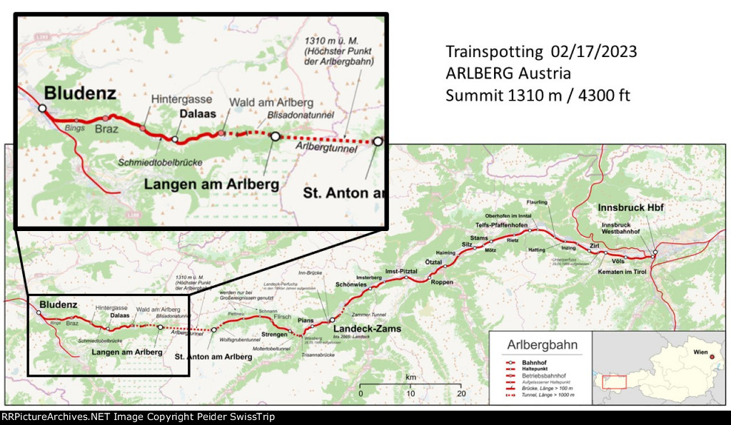 Arlberg summit line (western part)